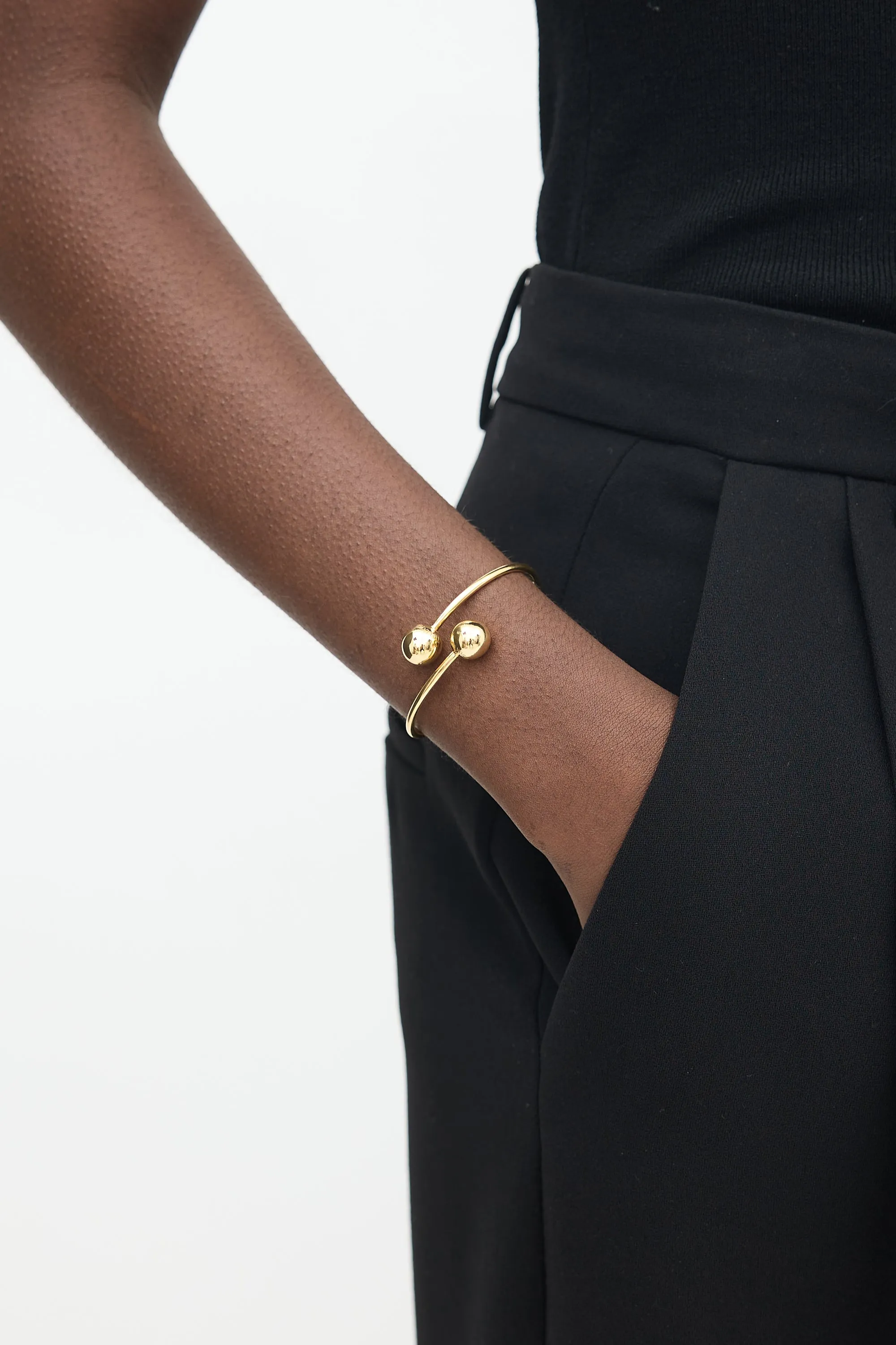 18K Gold HardWear Ball Bypass Bangle