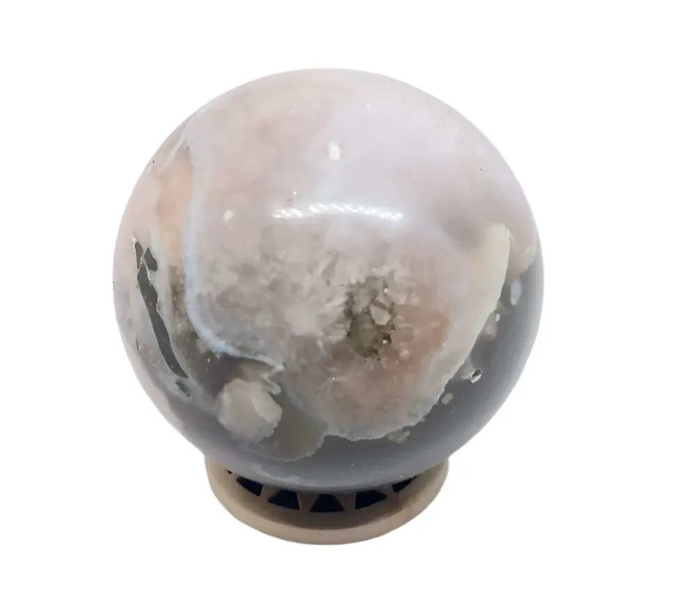 213G Flower Agate Crystal Sphere