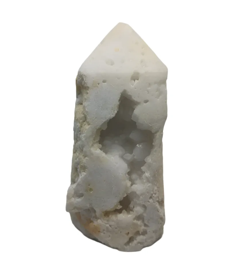 261G Druzy White Agate Crystal Tower