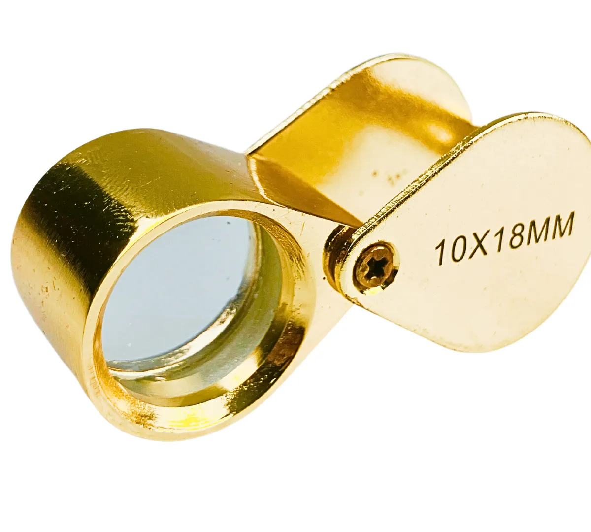3/4" (19mm) Lens Gold Loupe | 10X Magnification Power | Gold Mirror Finish | Gift Box Included
