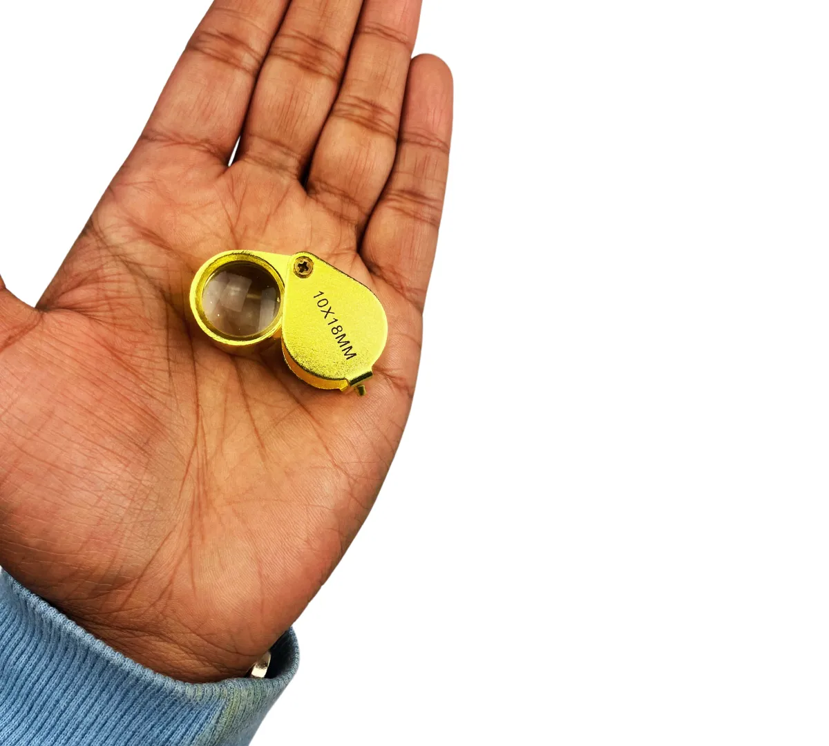 3/4" (19mm) Lens Gold Loupe | 10X Magnification Power | Gold Mirror Finish | Gift Box Included