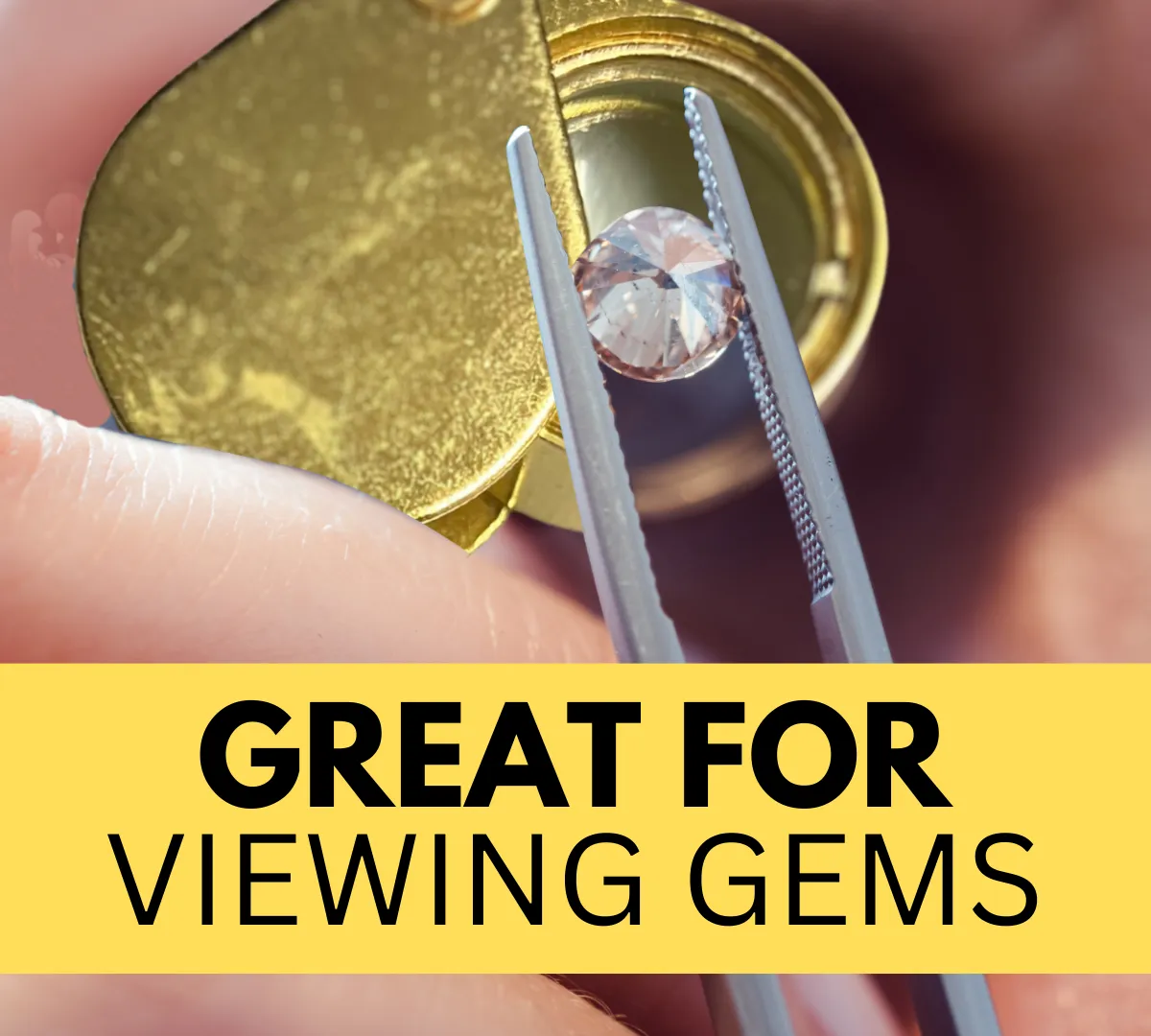 3/4" (19mm) Lens Gold Loupe | 10X Magnification Power | Gold Mirror Finish | Gift Box Included