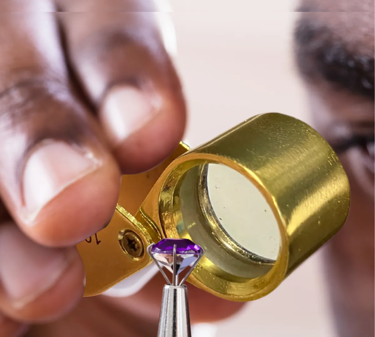 3/4" (19mm) Lens Gold Loupe | 10X Magnification Power | Gold Mirror Finish | Gift Box Included