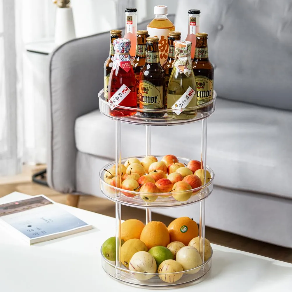 360 Rotation Cabinet Organizer Storage Spice Drink Cosmetic Storage Rack