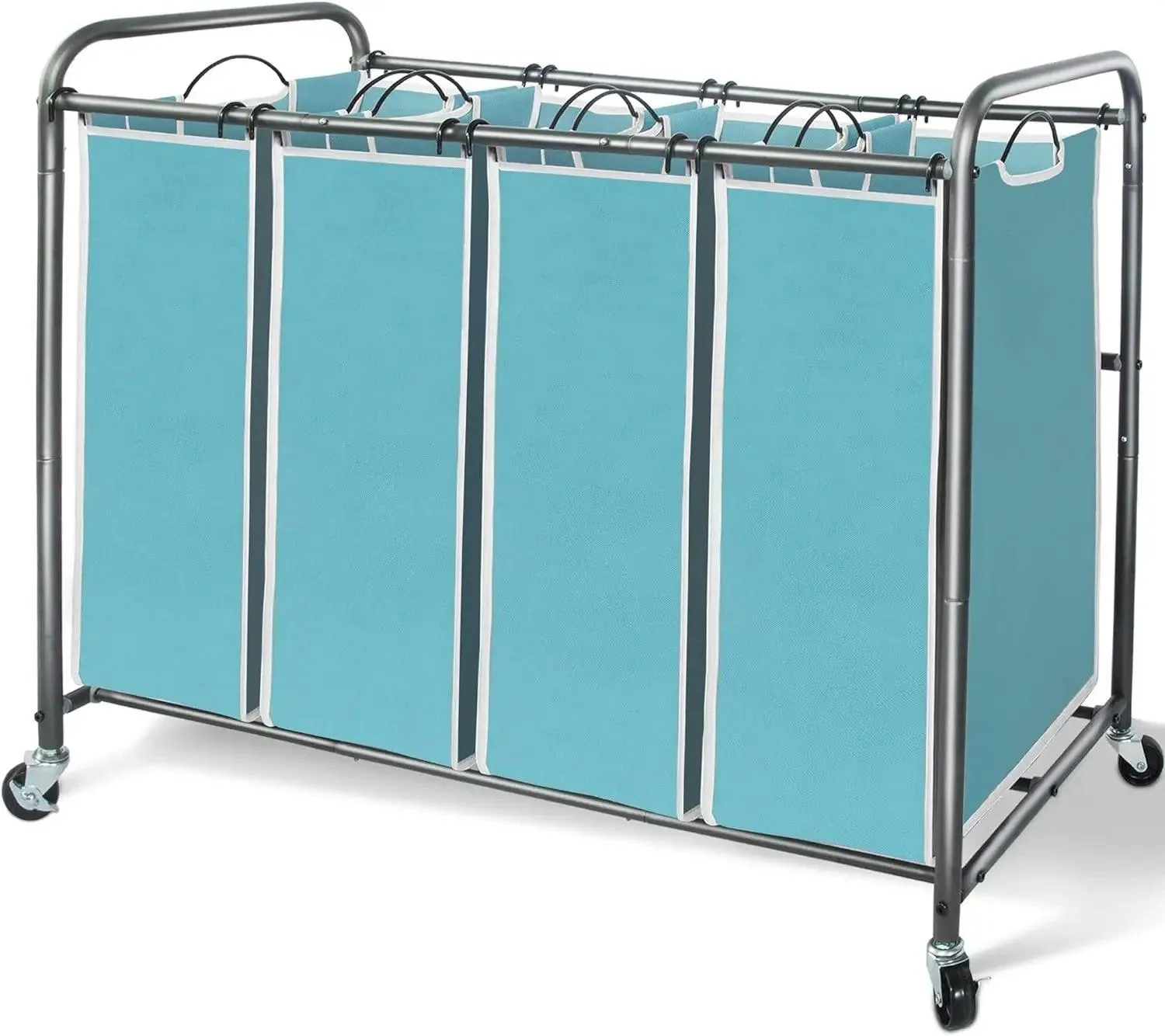 4-Section Portable Laundry Organizer with Waterproof Bags for Effortless Sorting