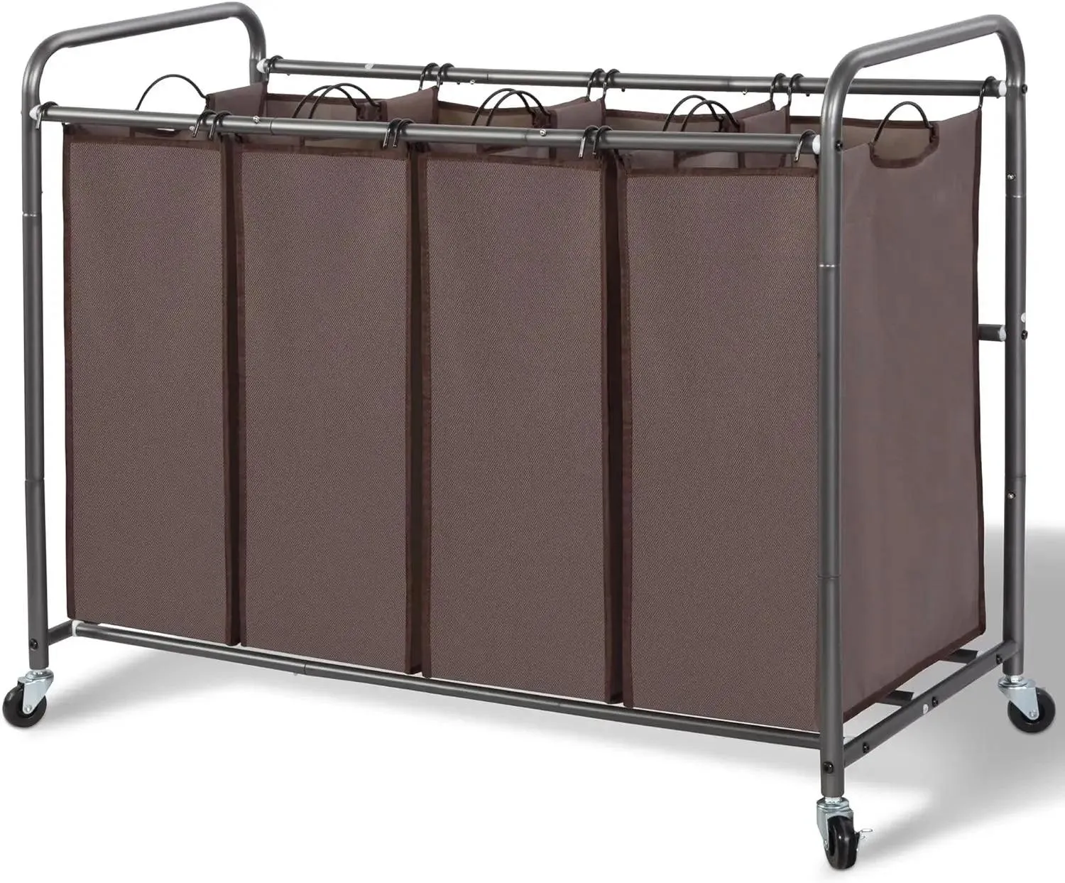 4-Section Portable Laundry Organizer with Waterproof Bags for Effortless Sorting