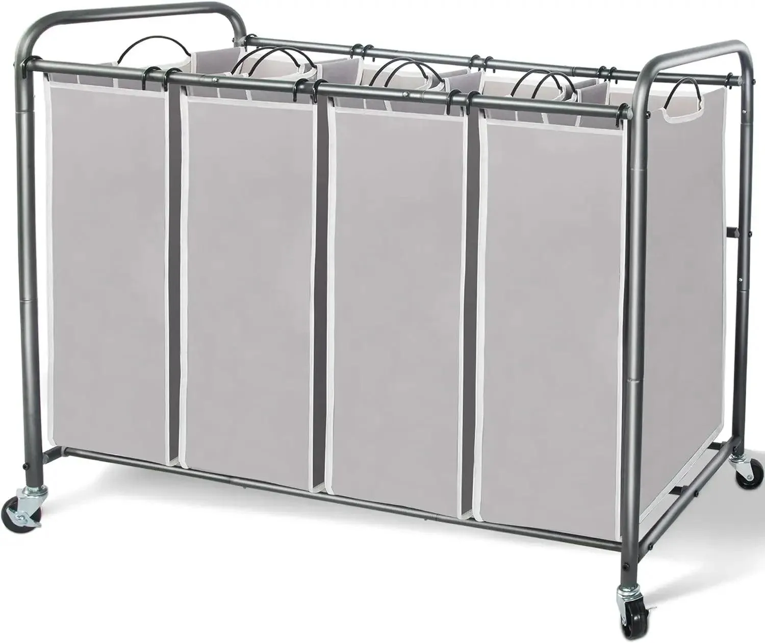 4-Section Portable Laundry Organizer with Waterproof Bags for Effortless Sorting