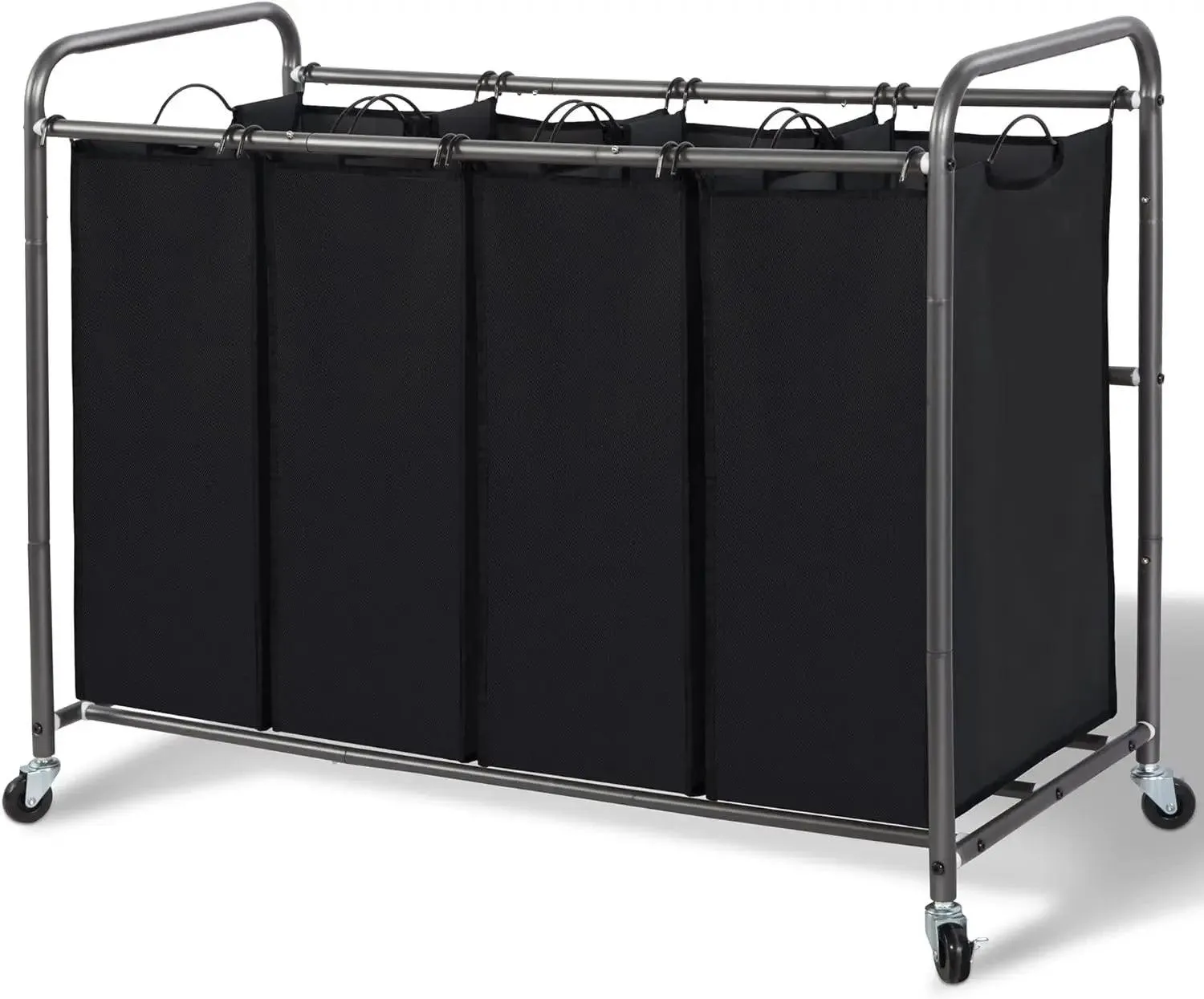 4-Section Portable Laundry Organizer with Waterproof Bags for Effortless Sorting