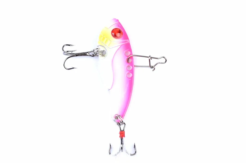 4x 5.5cm Vib Fishing Lures, Sharp Hooks, 3D Eyes