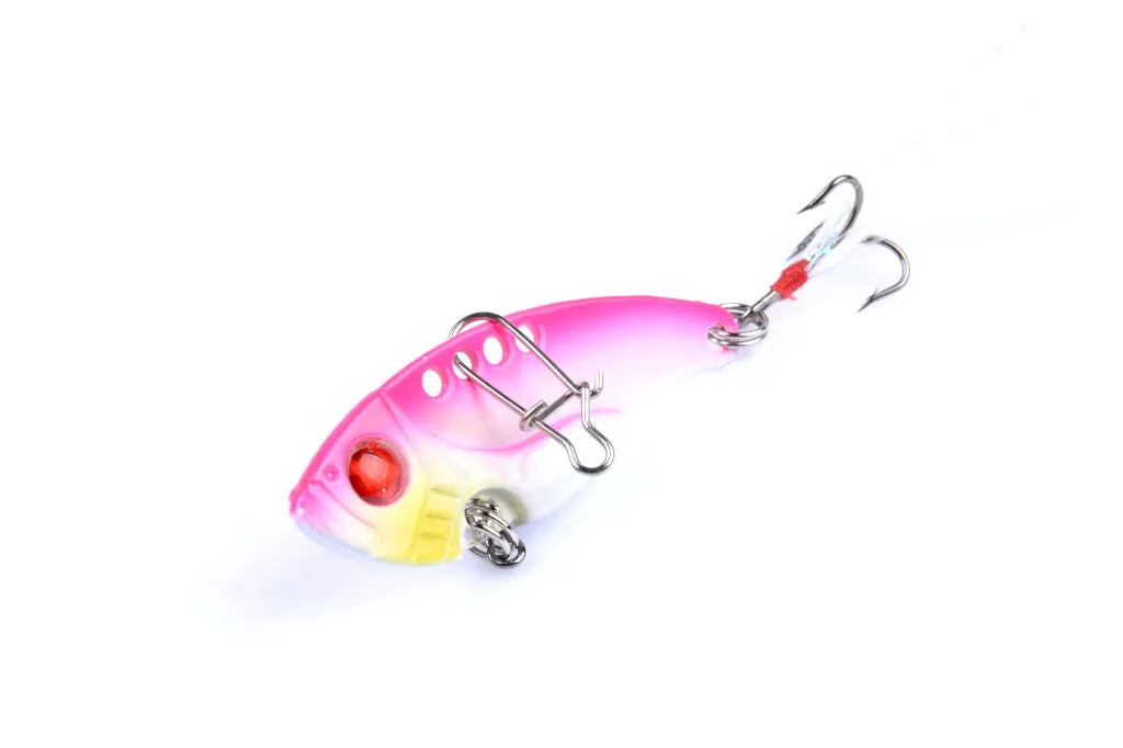 4x 5.5cm Vib Fishing Lures, Sharp Hooks, 3D Eyes