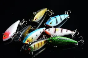 8x 5cm Vib Fishing Lures, 3D Eyes, Sharp Hooks Set