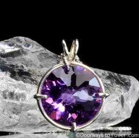 Amethyst Quartz Radiant Heart Crystal Pendant