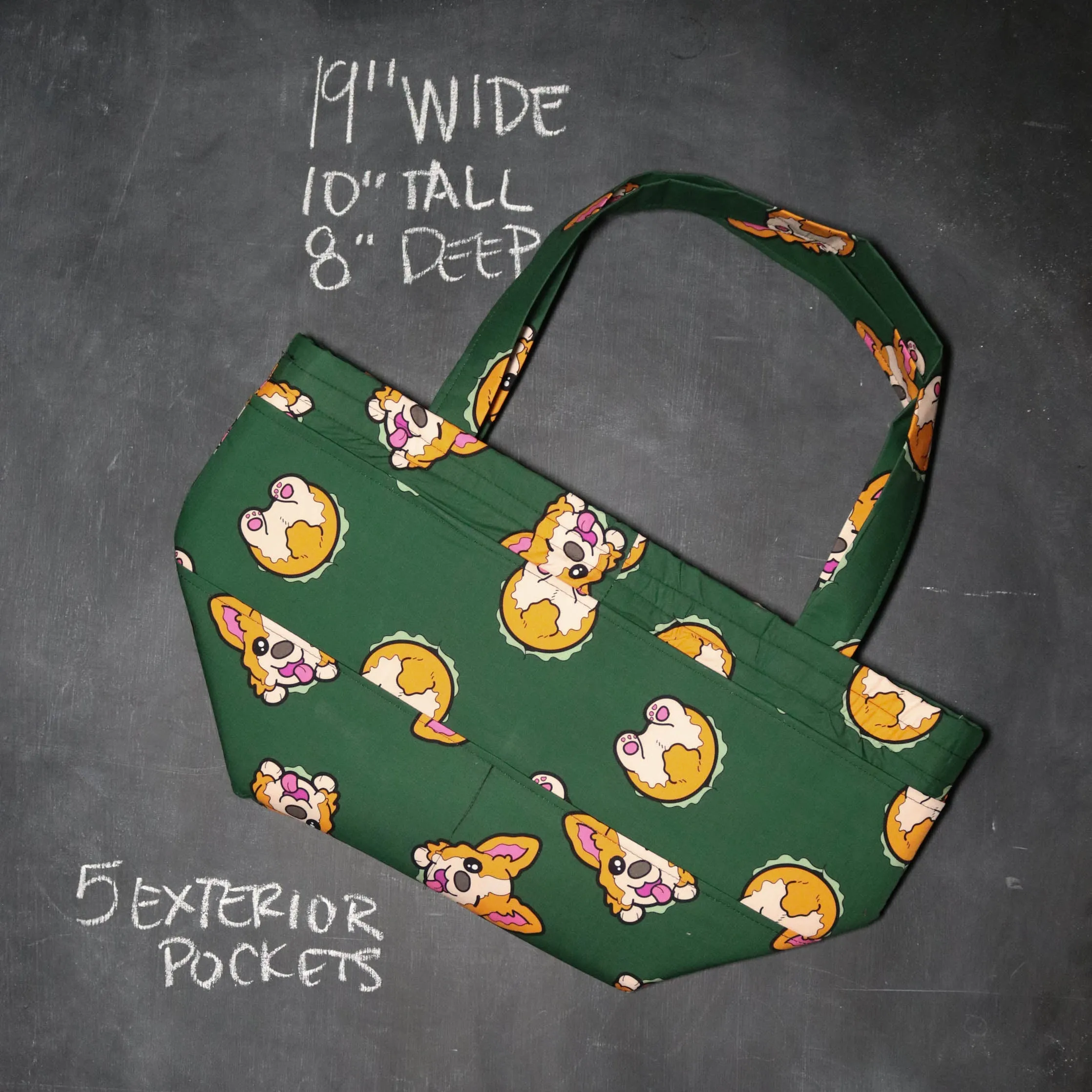 Barrel Tote Bag in Corgi Dog Butts