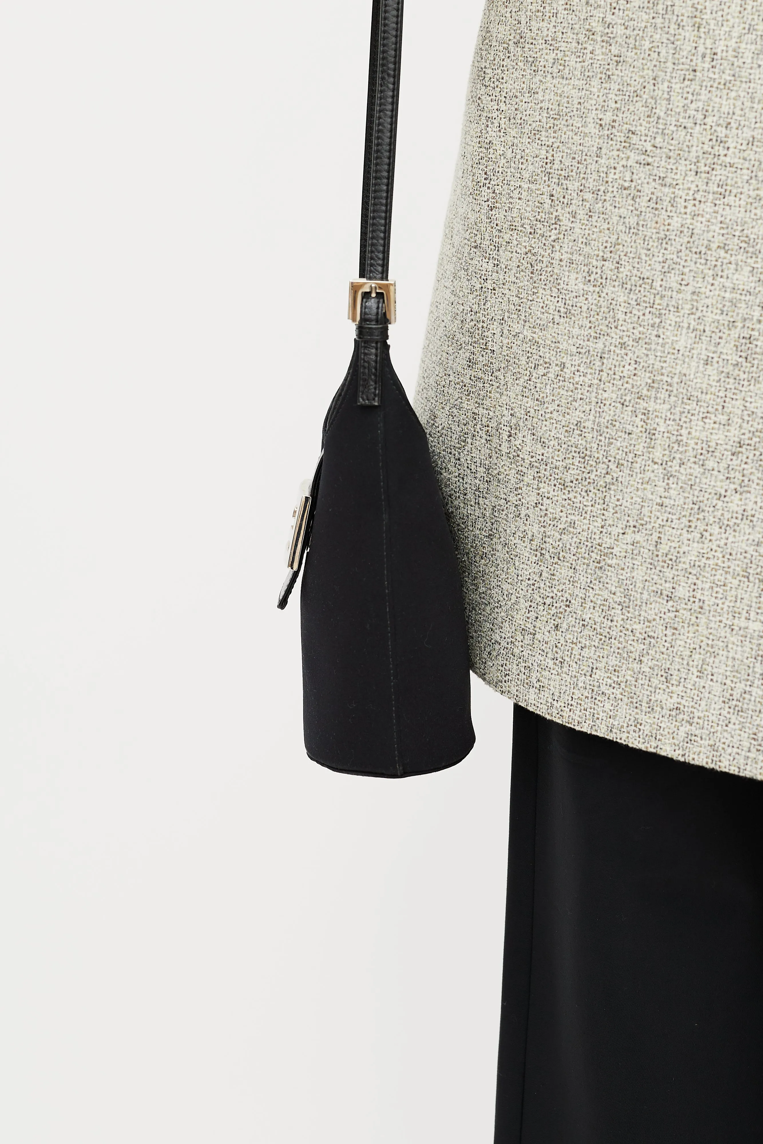 Black & Silver Mini Bucket Bag