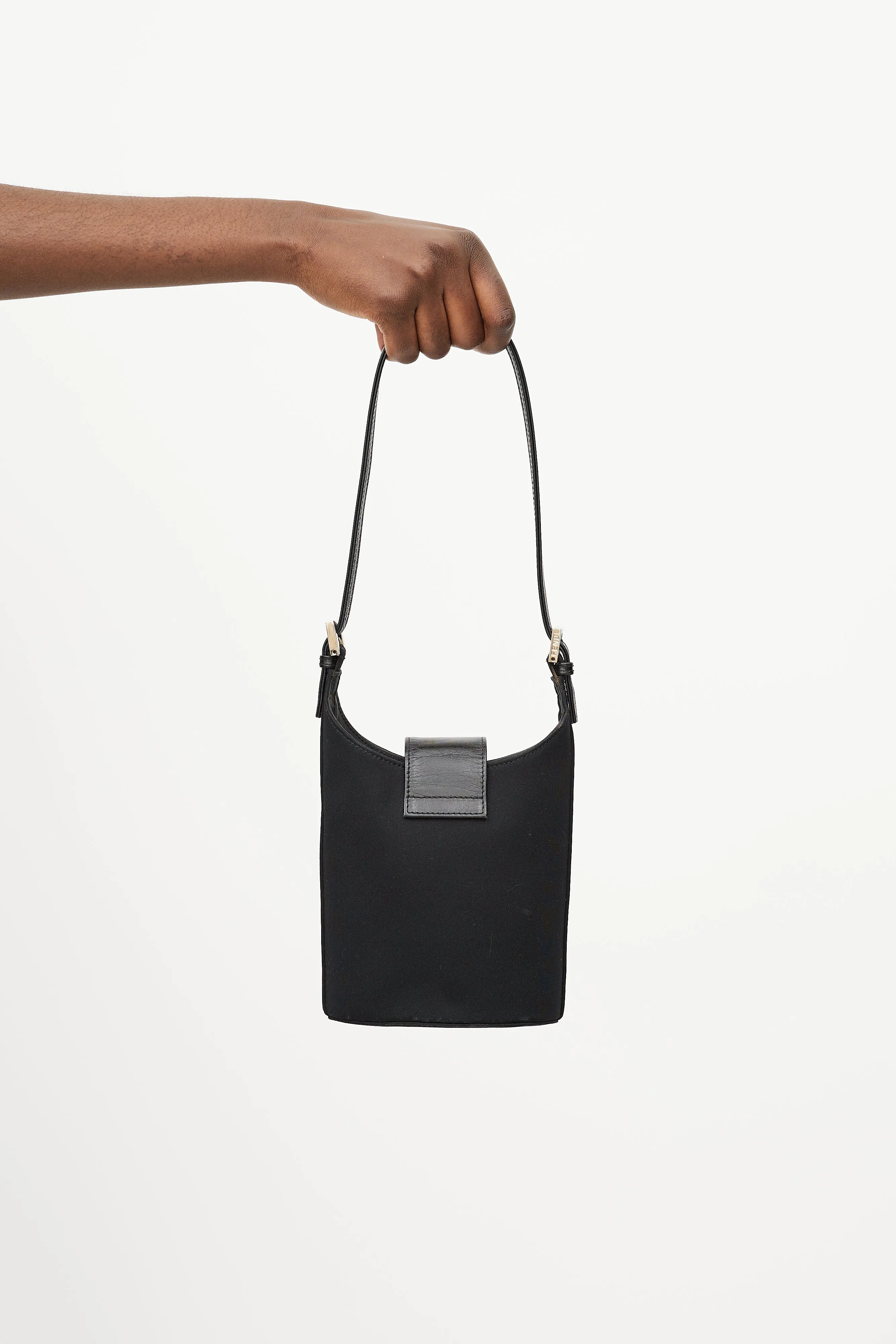 Black & Silver Mini Bucket Bag