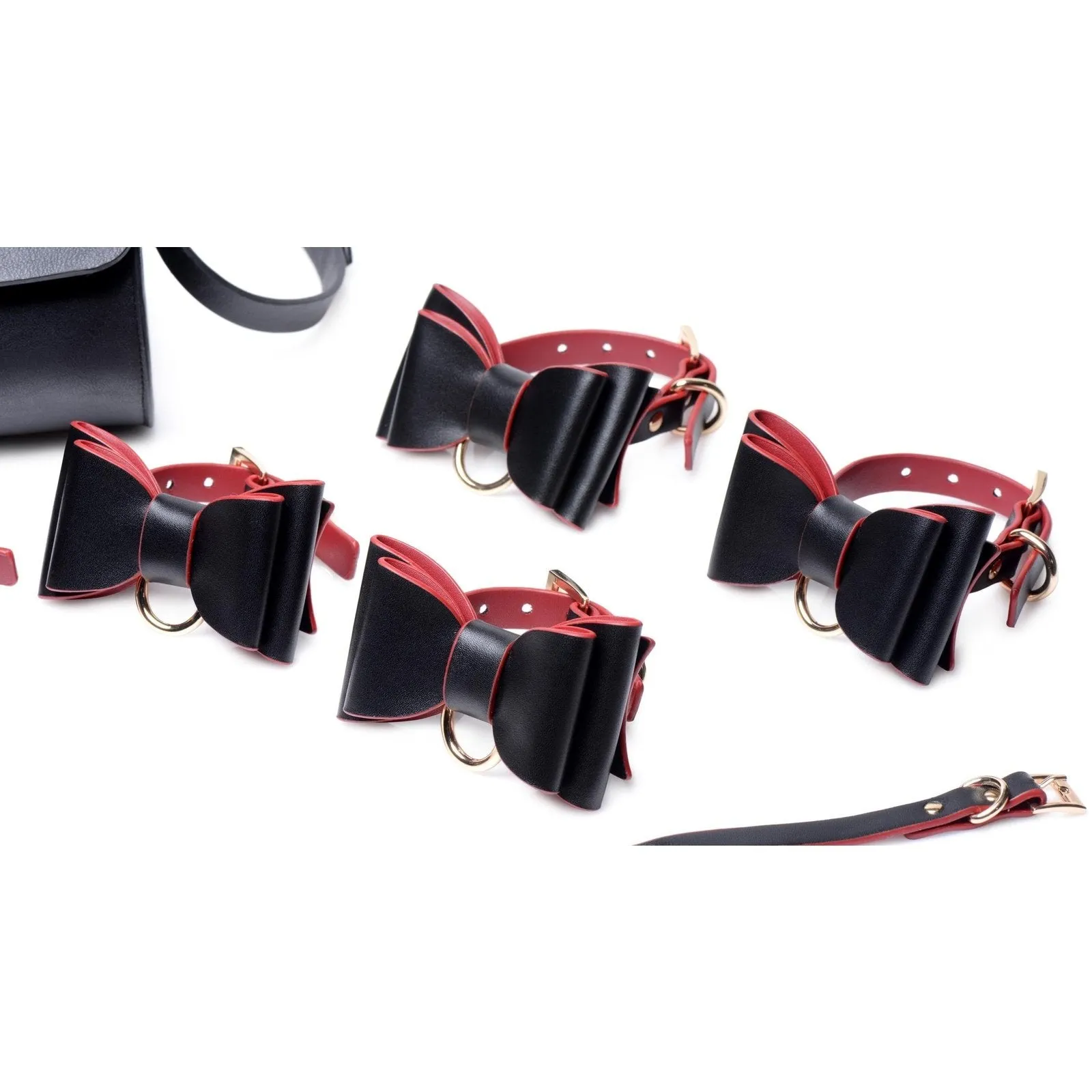 Black And Red Bow Bondage Set With Carry Case