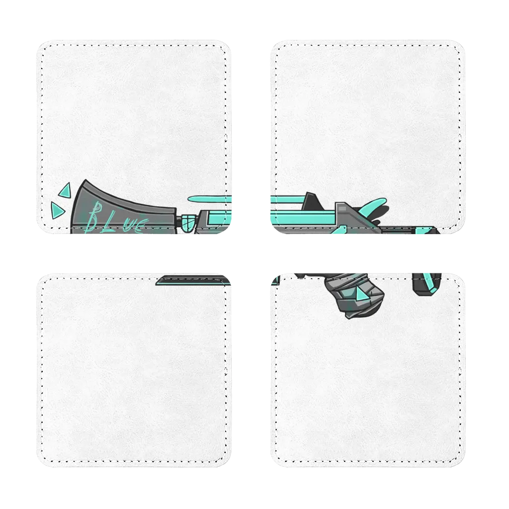Blue Weapon Sublimation Coasters Pack of Four