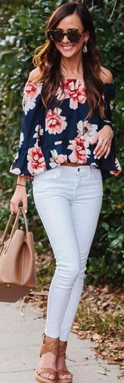Capri 3/4 Sleeve Crop Blouse