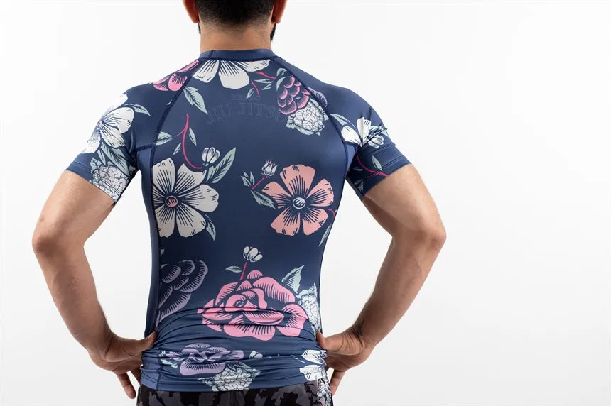 CAULI FLORAL Men's Rash Guard - Short Sleeve