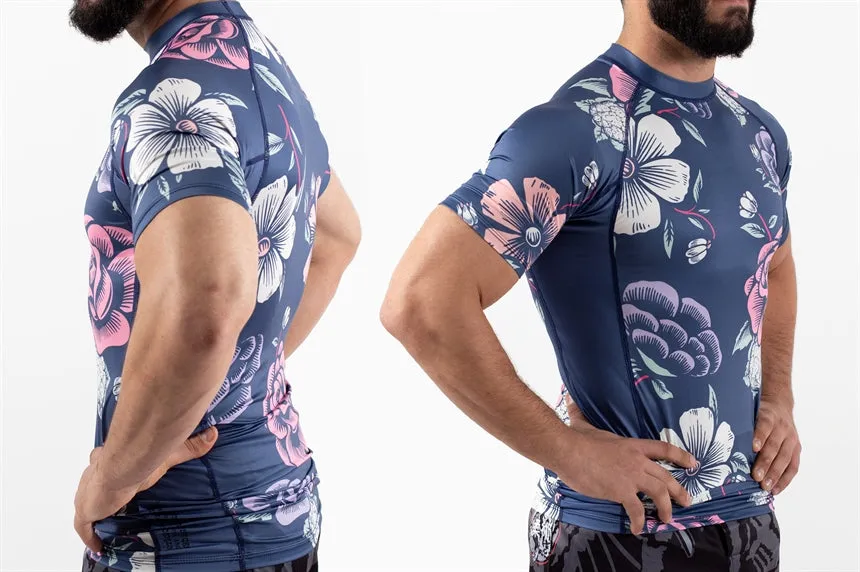 CAULI FLORAL Men's Rash Guard - Short Sleeve