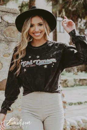 Chi Omega Mineral Wash Long Sleeve Tee