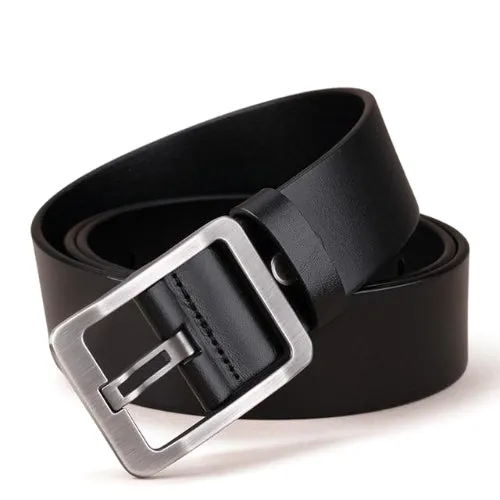 Classy Men Wide Black Leather Belt