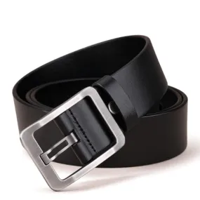 Classy Men Wide Black Leather Belt