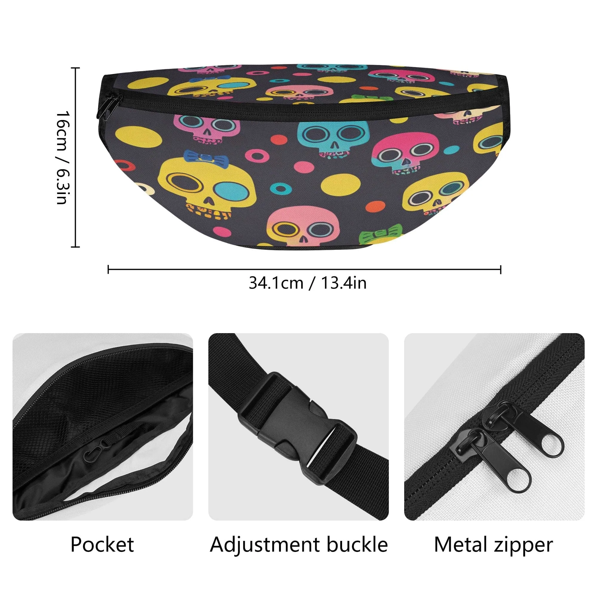 Colorful Skulls Fanny Pack