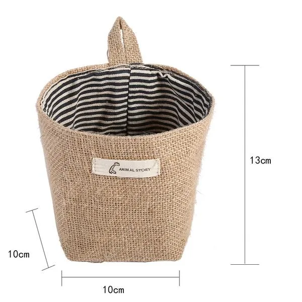 Cotton Linen Hanging Bag Home Gadget Storage Organizer