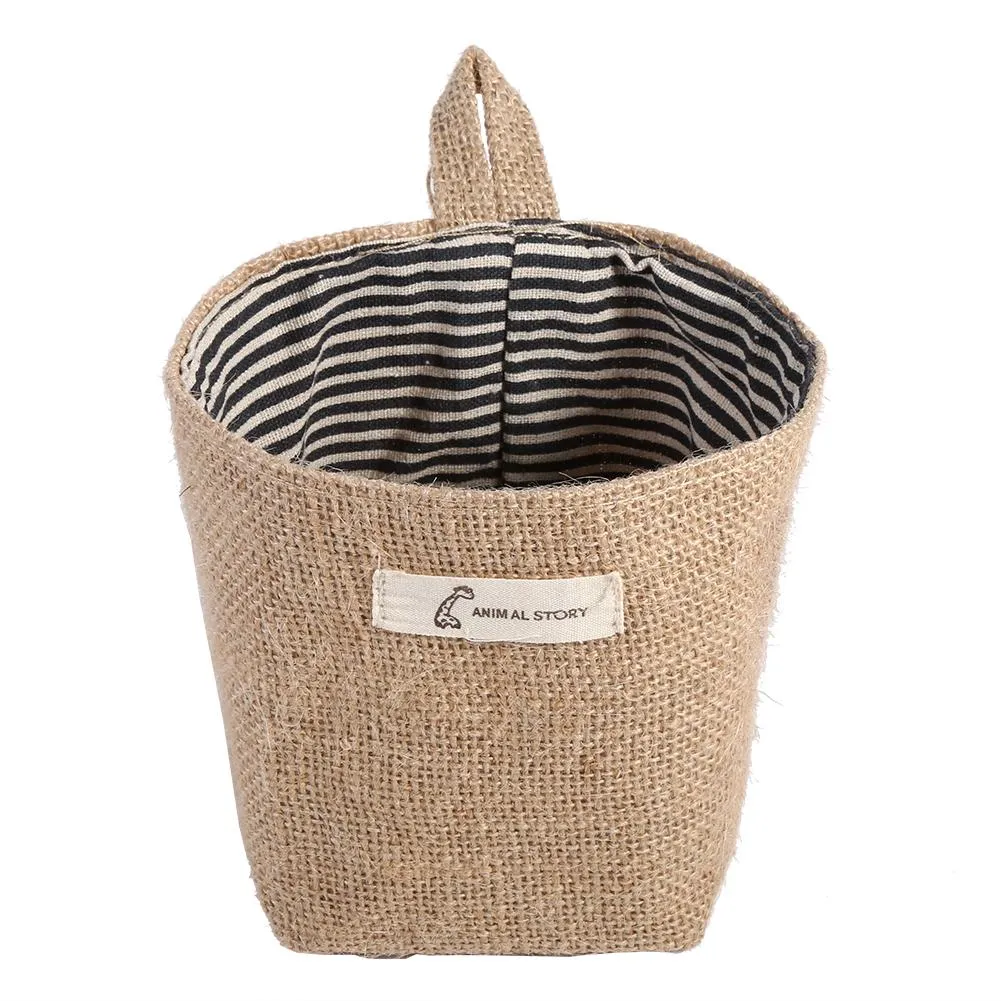 Cotton Linen Hanging Bag Home Gadget Storage Organizer