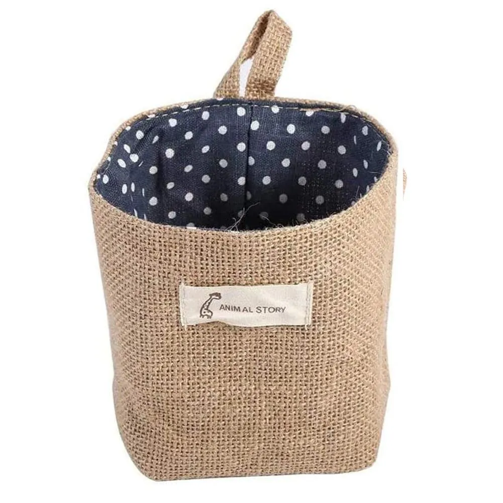 Cotton Linen Hanging Bag Home Gadget Storage Organizer