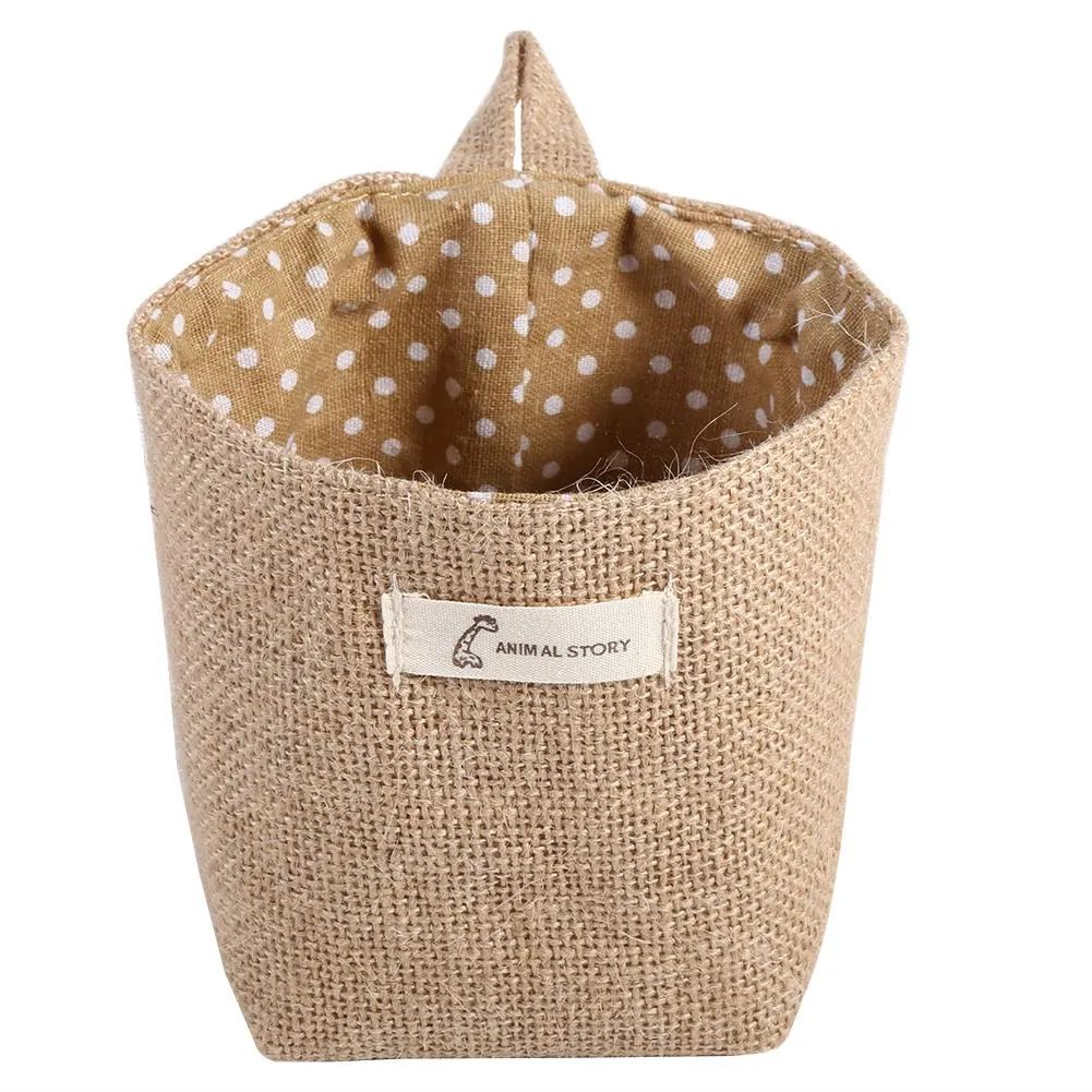 Cotton Linen Hanging Bag Home Gadget Storage Organizer