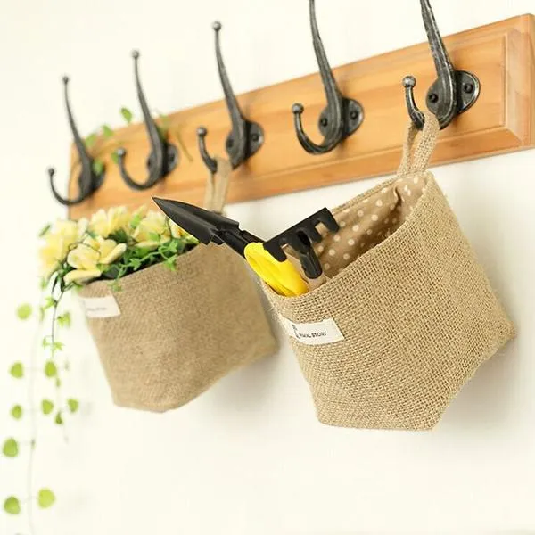 Cotton Linen Hanging Bag Home Gadget Storage Organizer