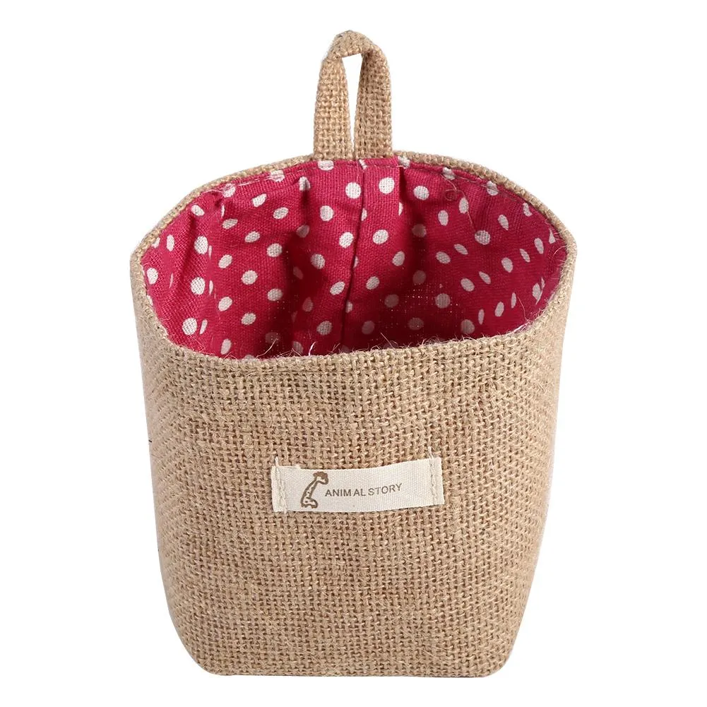 Cotton Linen Hanging Bag Home Gadget Storage Organizer