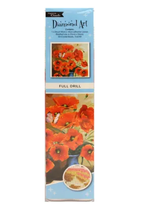 Diamond Art Poppies 30cm X 40cm Full Drill