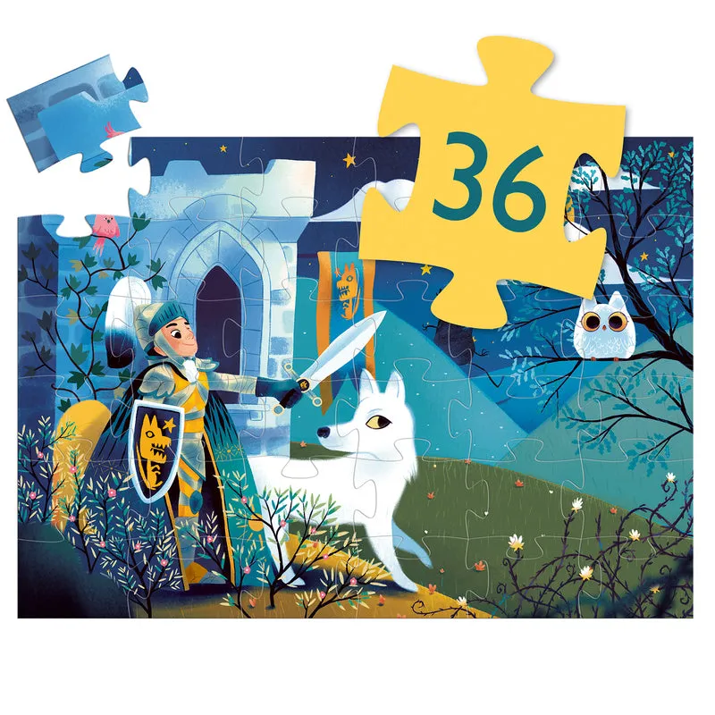 Djeco Full Moon Knight 36pc Silhouette Puzzle