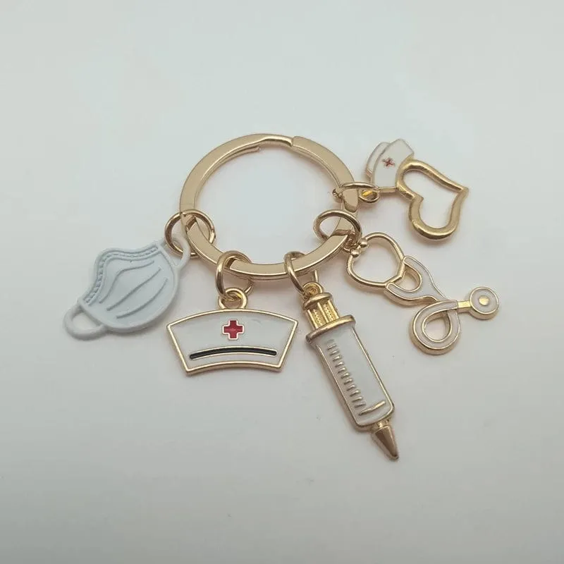 Doctor Nurse Medical Tool Syringe Stethoscope keychain