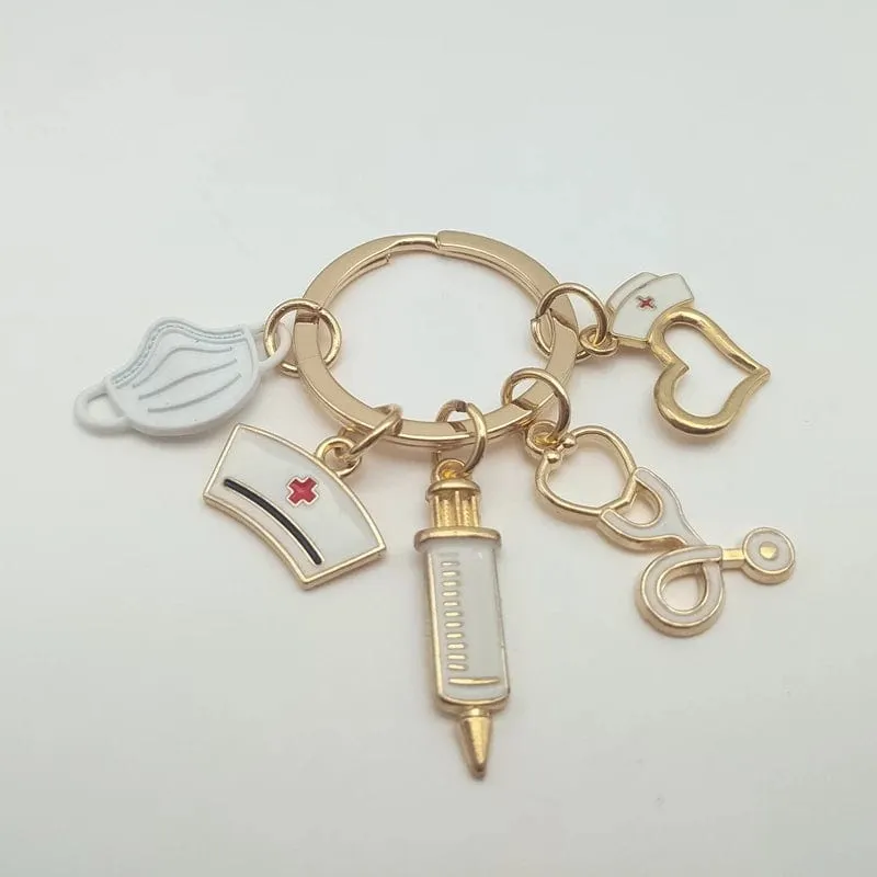 Doctor Nurse Medical Tool Syringe Stethoscope keychain