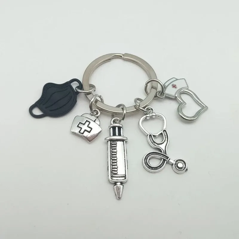 Doctor Nurse Medical Tool Syringe Stethoscope keychain