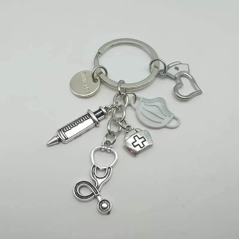 Doctor Nurse Medical Tool Syringe Stethoscope keychain