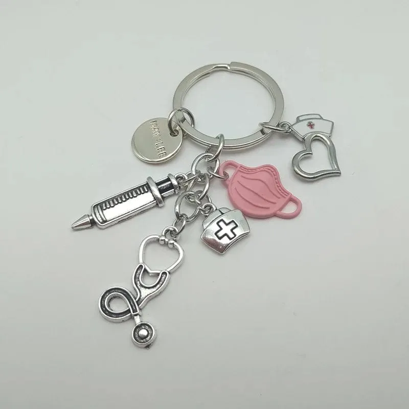Doctor Nurse Medical Tool Syringe Stethoscope keychain