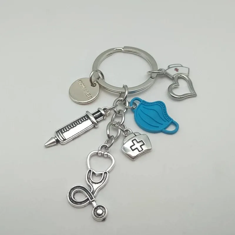 Doctor Nurse Medical Tool Syringe Stethoscope keychain