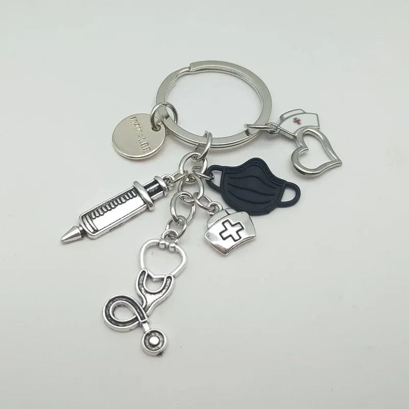 Doctor Nurse Medical Tool Syringe Stethoscope keychain