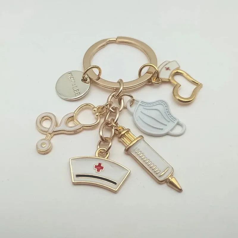 Doctor Nurse Medical Tool Syringe Stethoscope keychain
