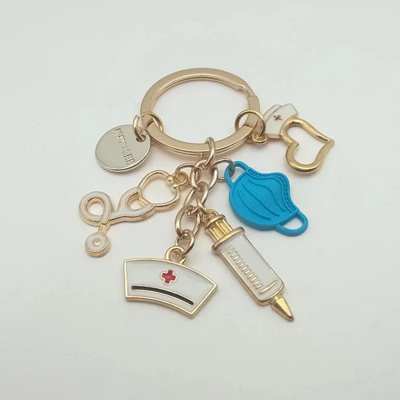 Doctor Nurse Medical Tool Syringe Stethoscope keychain
