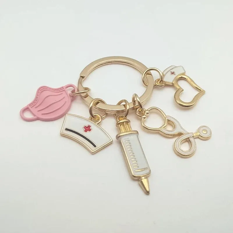 Doctor Nurse Medical Tool Syringe Stethoscope keychain