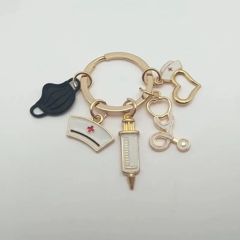 Doctor Nurse Medical Tool Syringe Stethoscope keychain