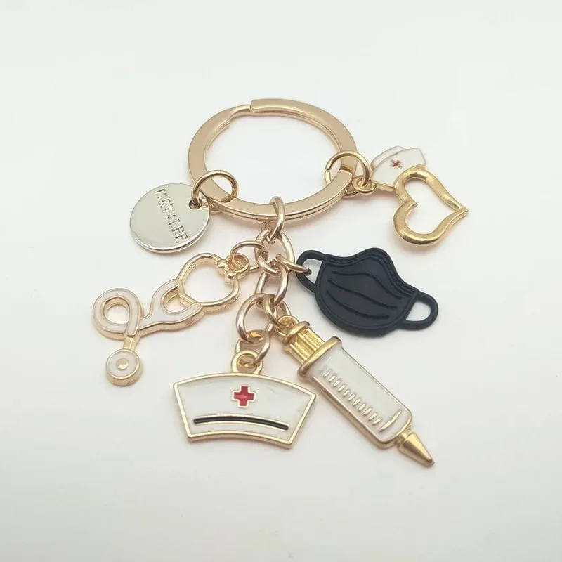 Doctor Nurse Medical Tool Syringe Stethoscope keychain