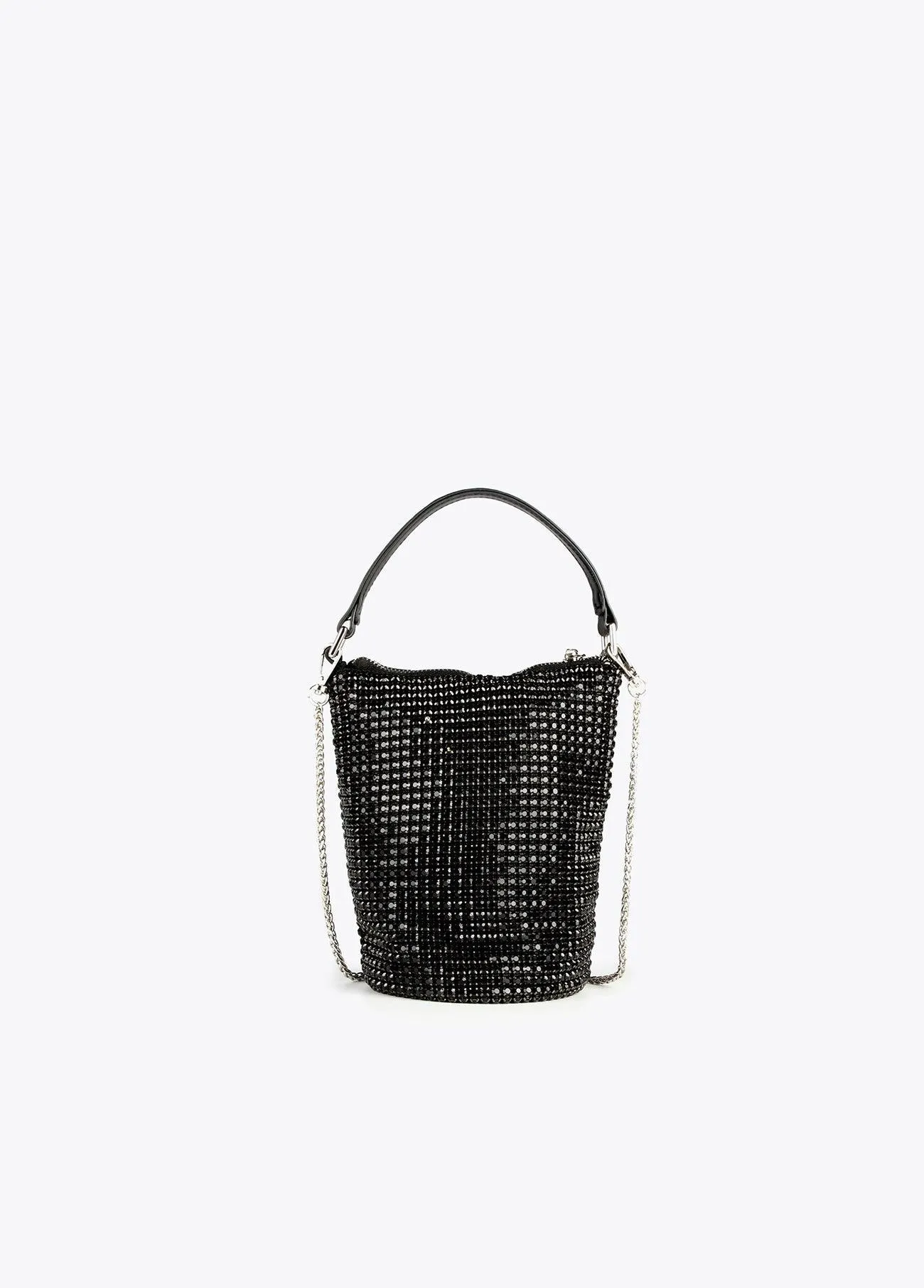 Drawstring bag with crystals