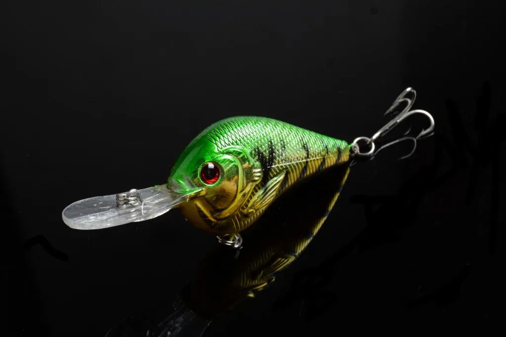 Durable 9.5cm Surface Crank Bait Fishing Lures Set (8x)